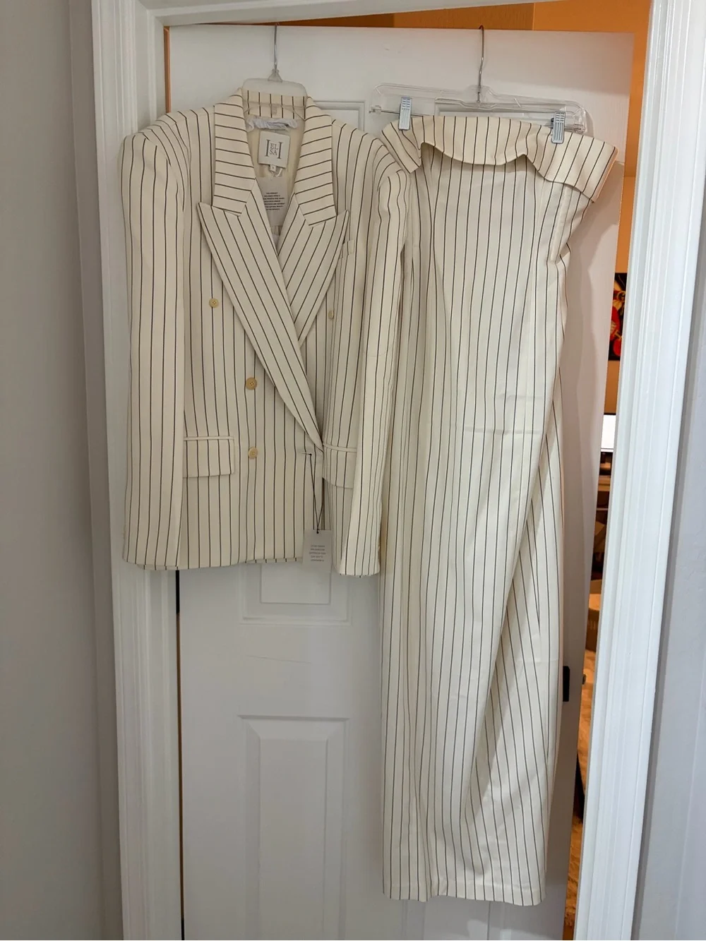 Helsa Pinstripe Blazer & Dress Set